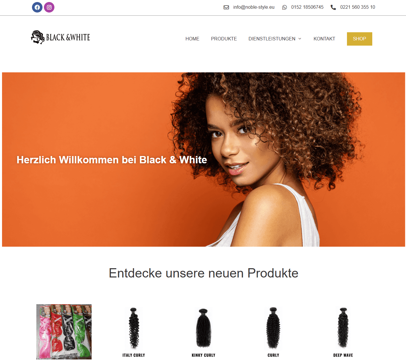 Screenshot Afroshop Michele